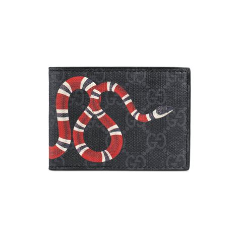 gucci embossed black snake wallet|Gucci snake wallet men's.